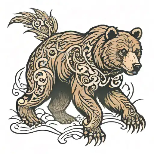 Bear Tattoos Written With Letters