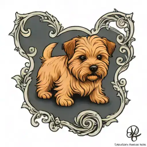 Norfolk Terrier Teddy Bear Sitting