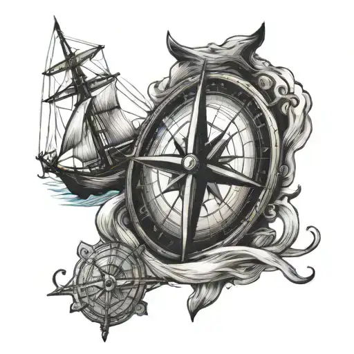 One Compass And One Sail Boat