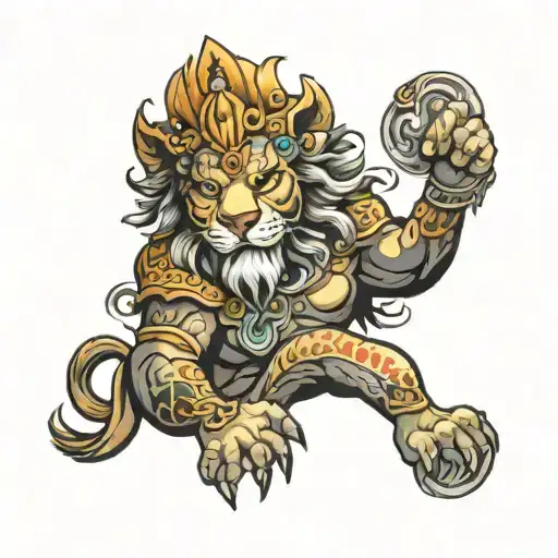 Lion God Holding