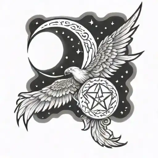 13 Stars And Wings And A Crescent Moon