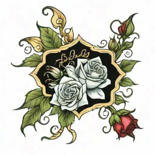 Arabic Name Of Addey Joyce Sorrounded By Roses