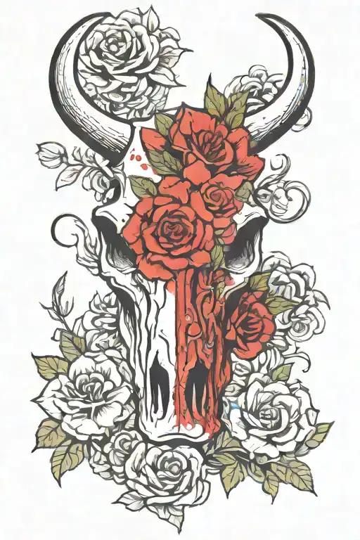 Cow Skull Flowers Cactus Paisley Horse