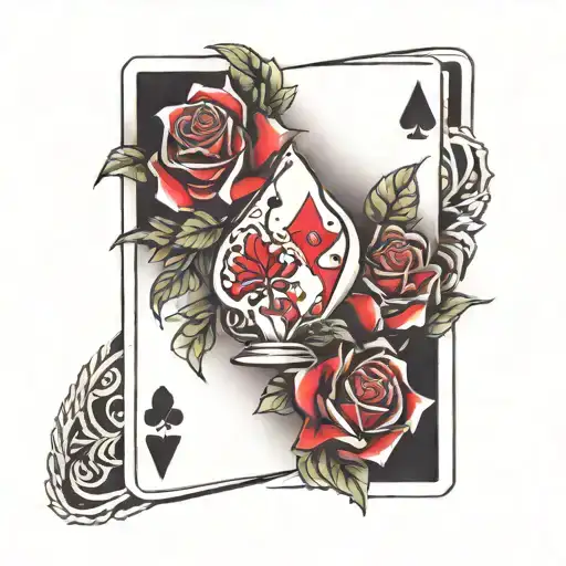 Rose With Four Card Aces