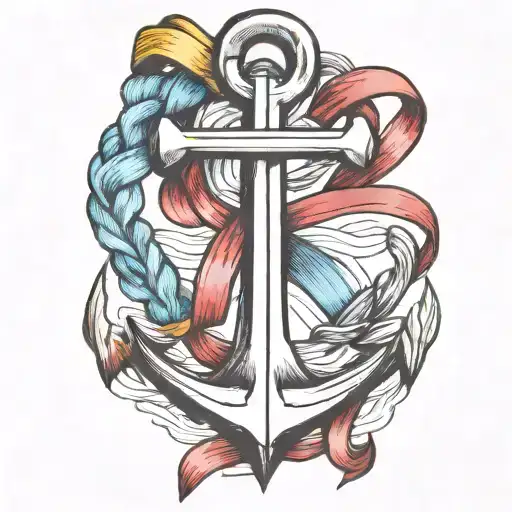 Anchor With Ribbon Intertwined