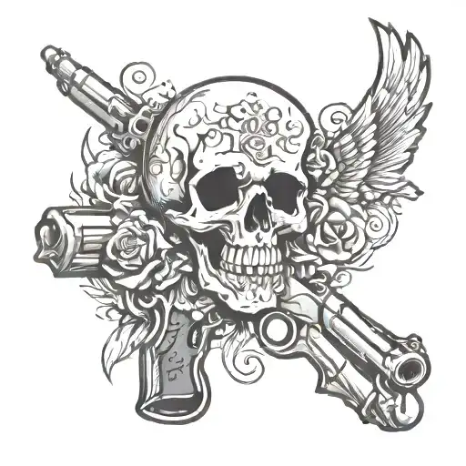 Skull Pistol Bullet