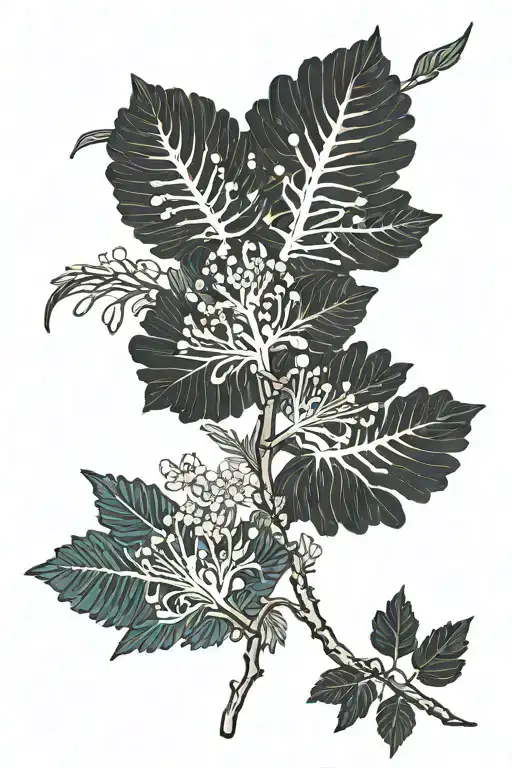 Royal Poinciana Delonix Regia Flower With One Big Feather