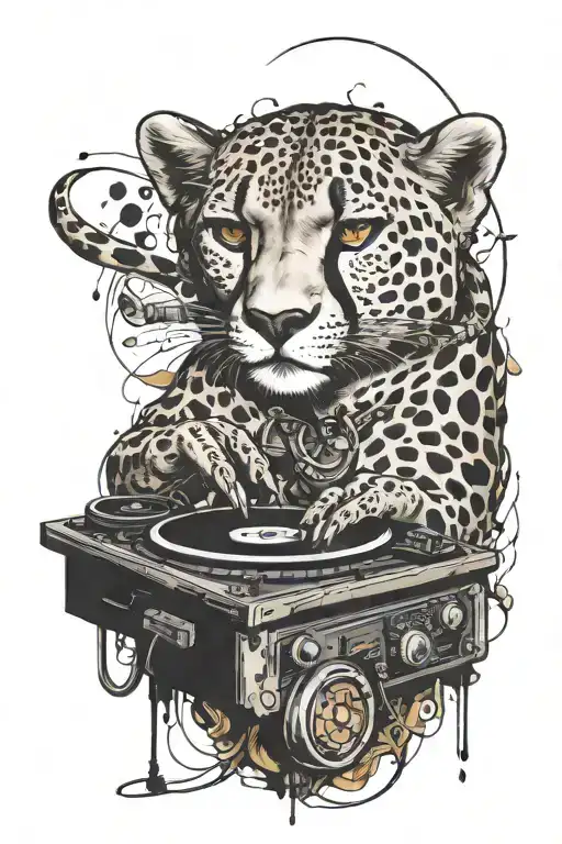 A Cheetah Mixing Music On A Turntable