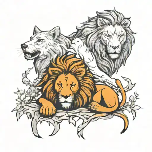 Lion And Wolf With There Environments