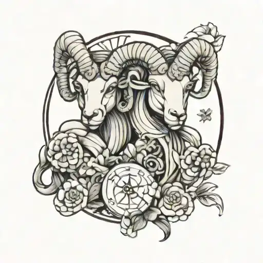 Aries Intertwined With Pices Zodiac Sign