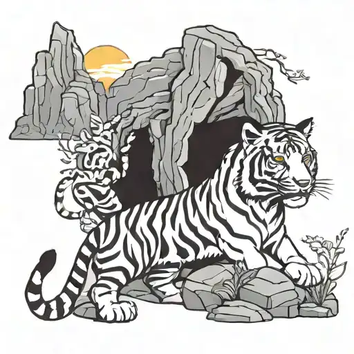 Tiger And Cave
