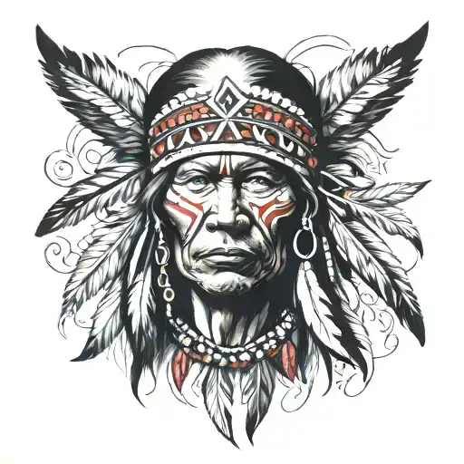 Native American With Pray Hands