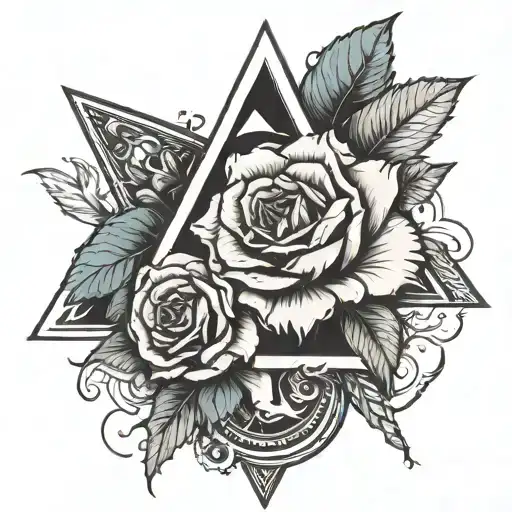 Triangle And Circle Surrounded With Rose