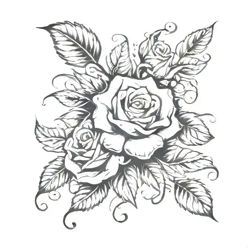 Rose And Vines Industrial Background