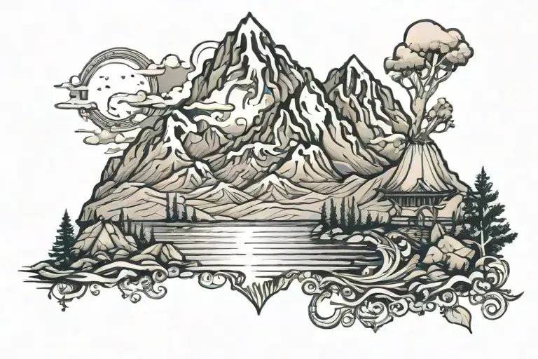 Morpankh With Mountain Range Reflected