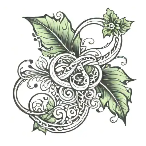 Infinity Symbol With Leaves In The Background