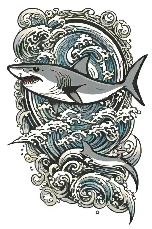 Shark And Waves