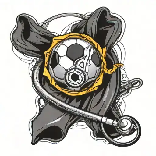 Modern Stethoscope Soccer Wrapped Together Representing