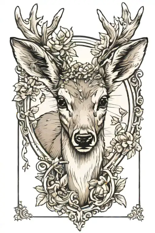 Baby Deer Looking Into A Mirror And The Reflection Is A Fully Grown Adult Deer