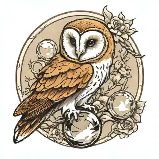 Barn Owl Holding Cristal Ball