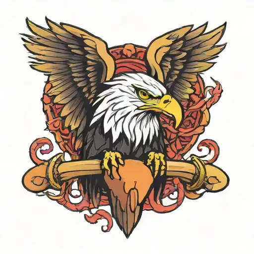 An Eagle Holding A Dildo In Its Claws Emerging