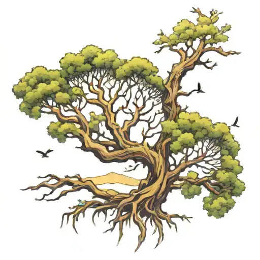 Nature Trees Background Looking Crosses Realistic