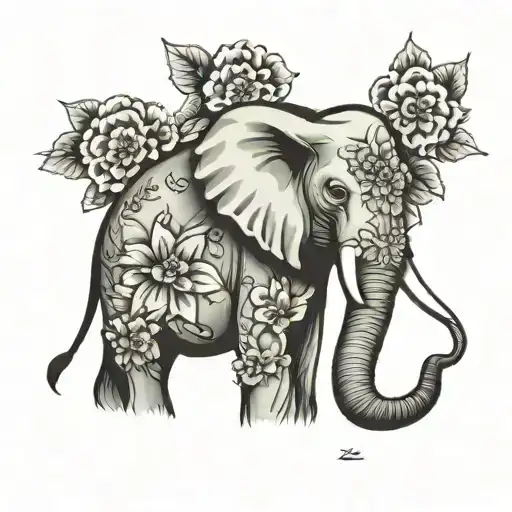 Elephant And Flower