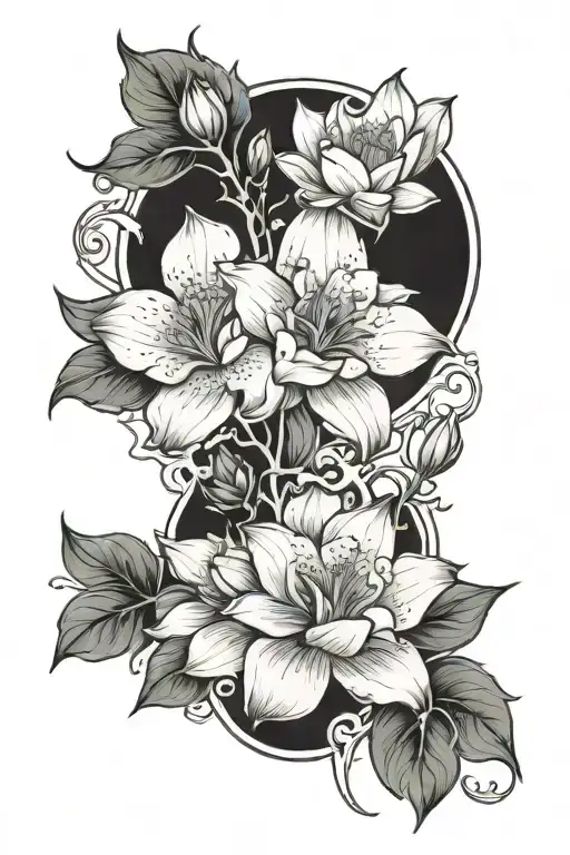 Larkspur And Water Lily