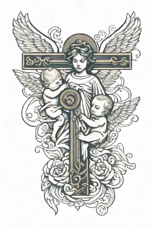 Cross And Baby Angel
