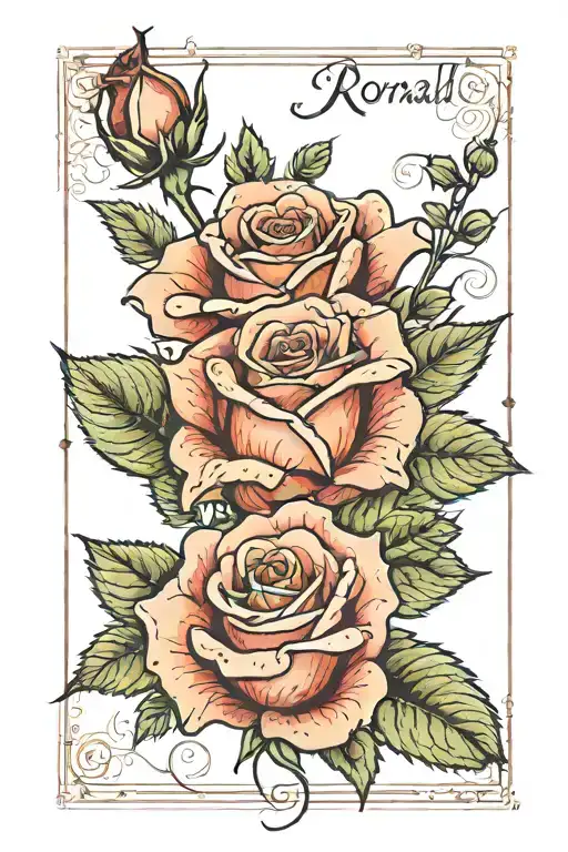 A Rose With The Name Ronald In Morse Code As The Stem And 444 On The Leaf