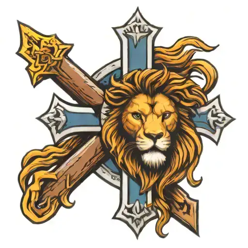 Armor Of God Lion Head Cross