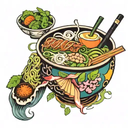 Bowl Of Pho Eating Itself Psychedelic