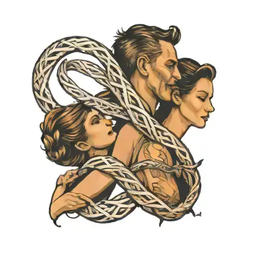 Dad And Daughter With Infinity Sign Intertwined