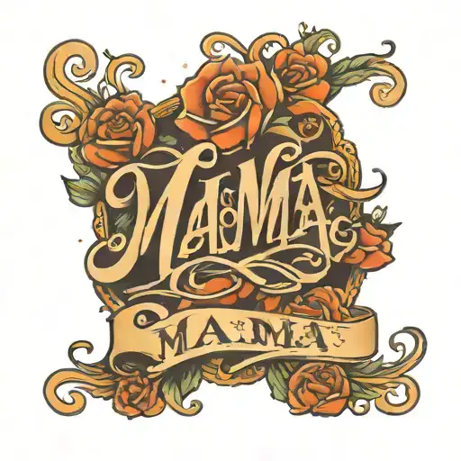 The Word Mama In Cursive