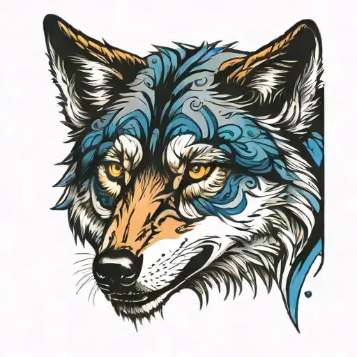 Wolf With Blue Eyes