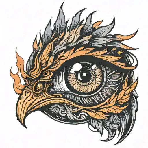 Phoenix Eye With Face Close Up For Back Of Hand