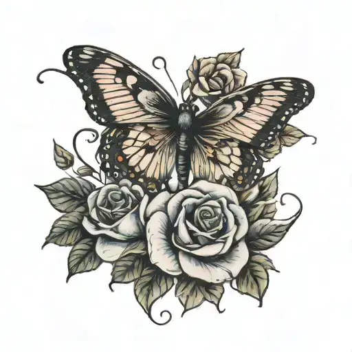 Butterfly And Rose