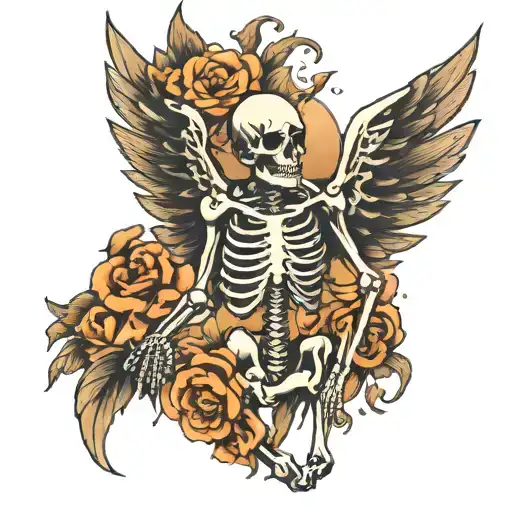 Skeleton With One Wing Attached