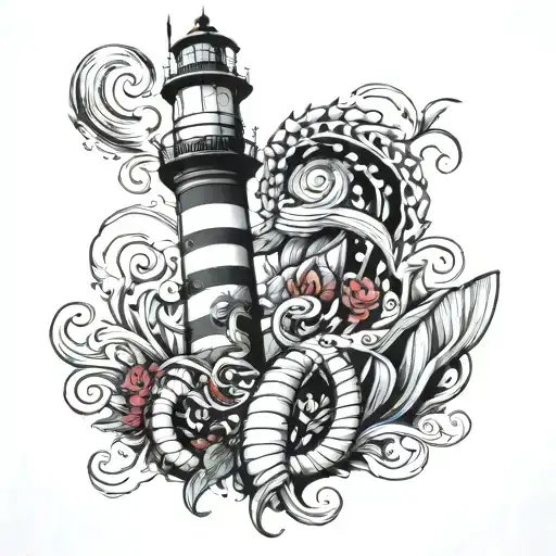 Lighthouse With Eel Wrapped