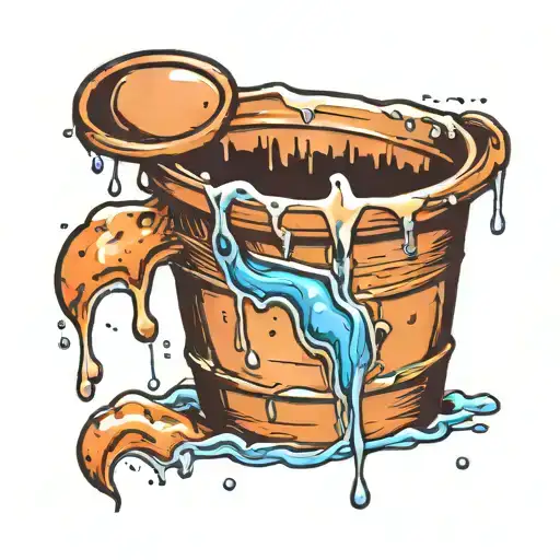 Semicolon Disguised As Water Dripping From A Bucket