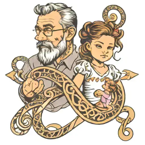 Dad And Daughter With Infinity Sign Incorporated