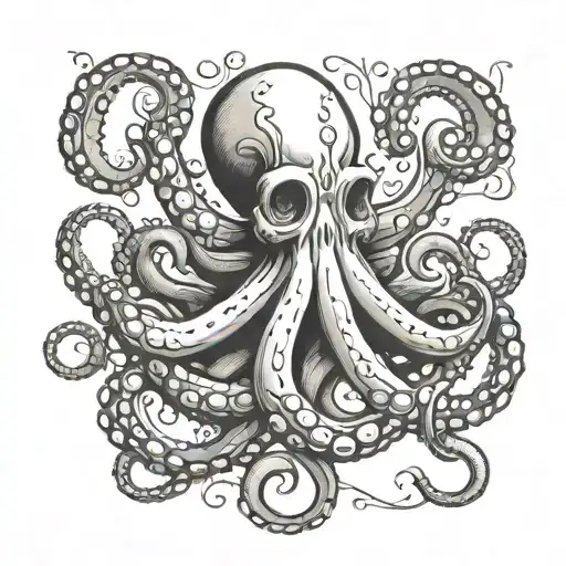 Octopus Holding Anchor Intertwined