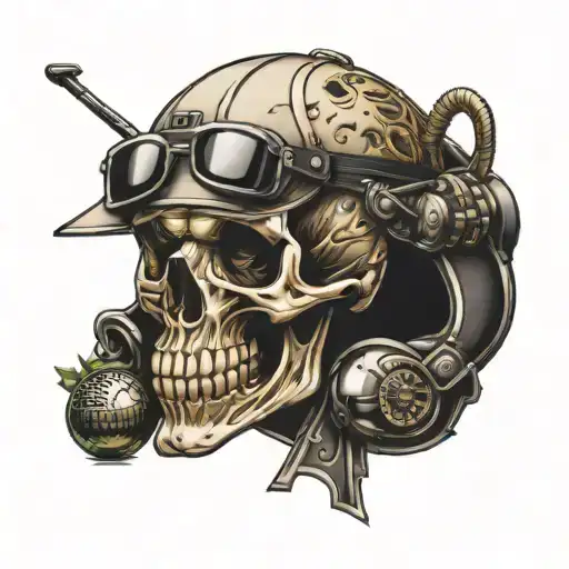 Golf Equiptment Skull