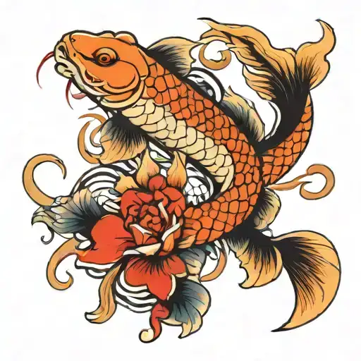 Koi Fish Ans Scorpion And Snake