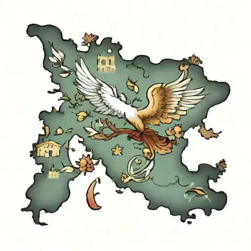 Map Of Italy With Dove