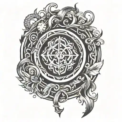 Unique Circle Tattoo On Chest