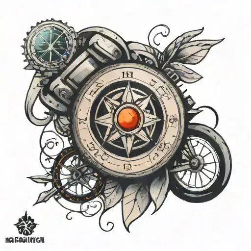 Bike And Compass Arm Band