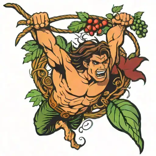 Tarzan In Swinging On Vine