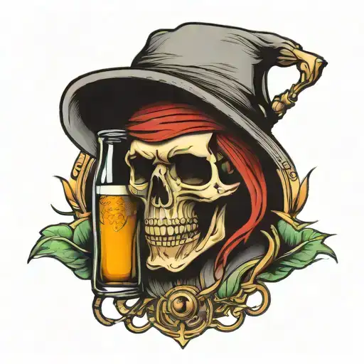 Golf Skull Beer Bottle