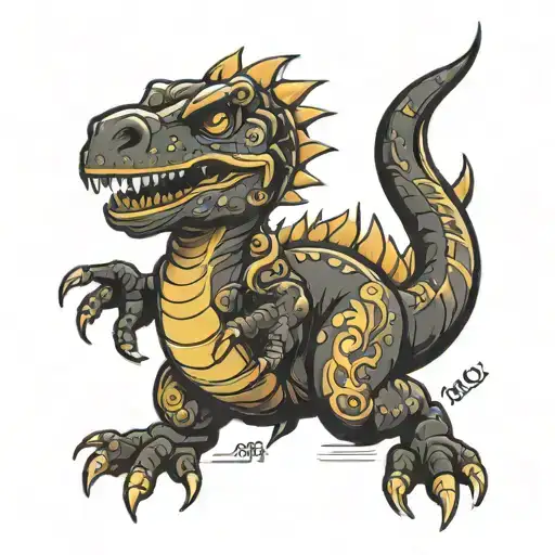Black And Gold Dinosaur